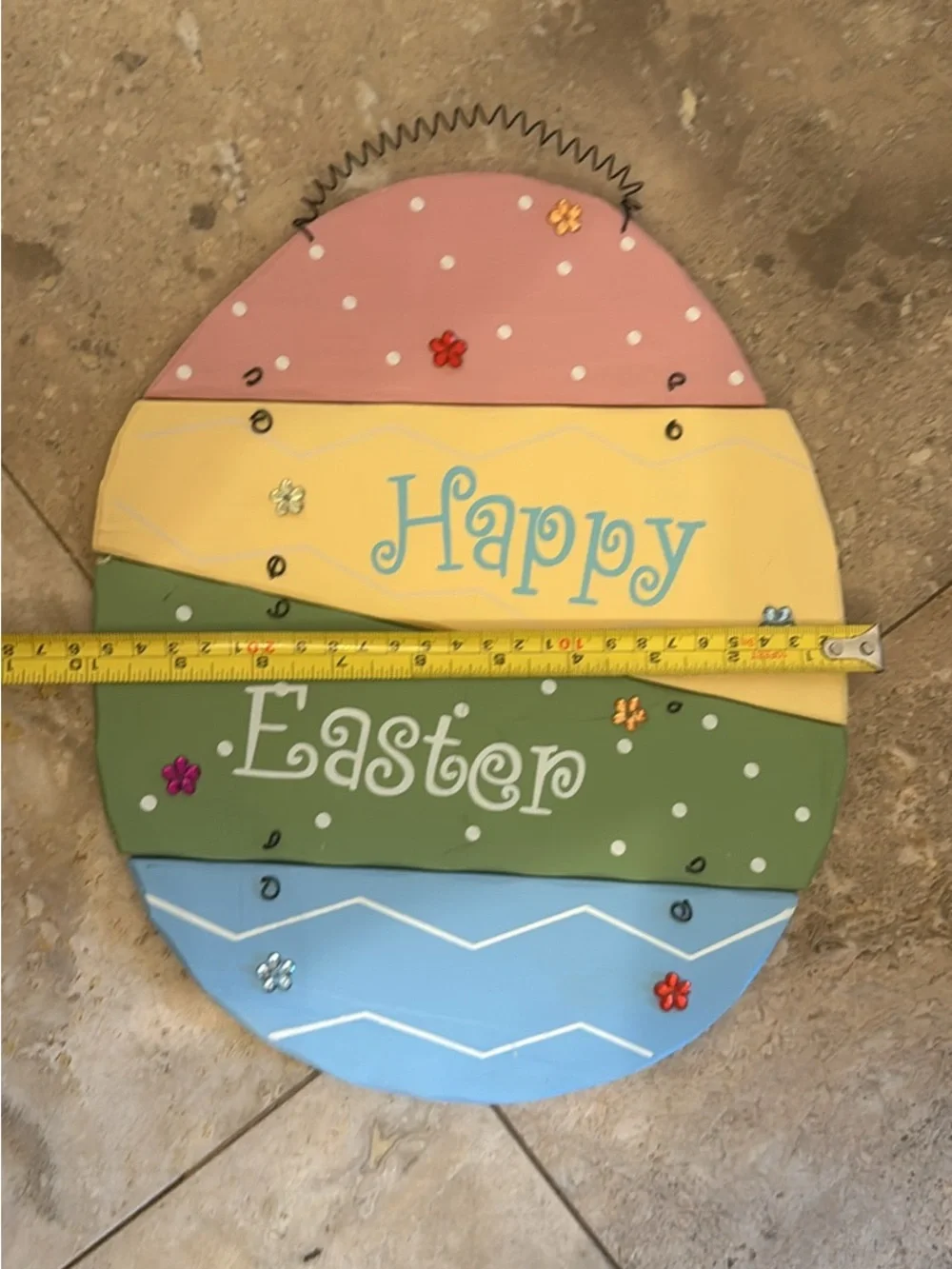 Happy Easter Pastel Egg Wall Decor - Pink, Yellow, Green, Blue